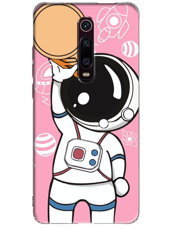 Xiaomi%20Mi%209T%20Astronot%20Pembe%20Telefon%20Kılıfı