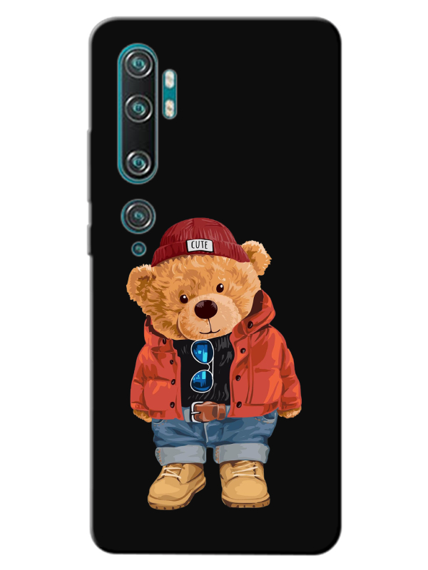 Xiaomi%20Mi%20Note%2010%20Teddy%20Bear%20Siyah%20Telefon%20Kılıfı