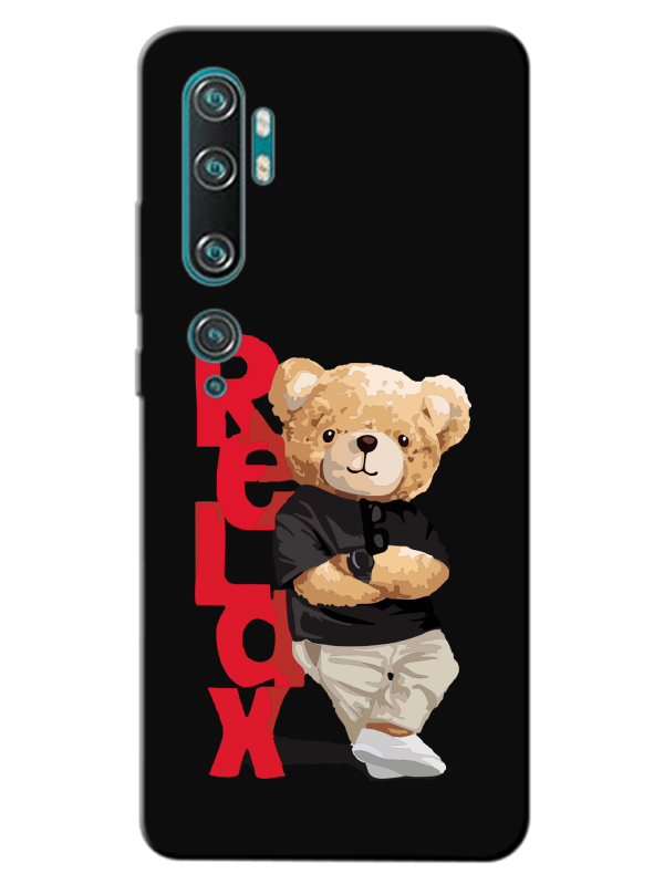 Xiaomi%20Mi%20Note%2010%20Teddy%20Bear%20Relax%20Siyah%20Telefon%20Kılıfı