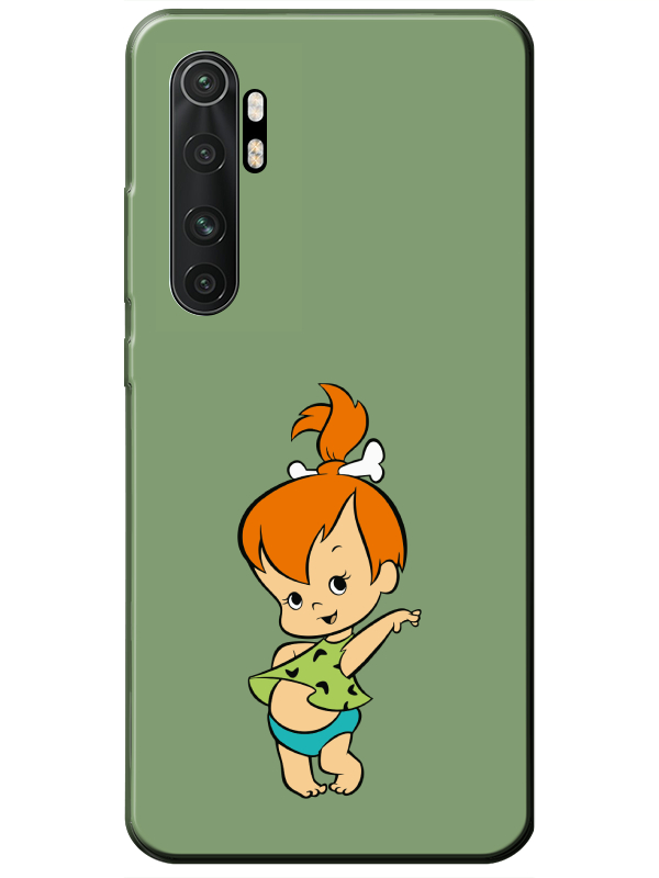 Xiaomi%20Mi%20Note%2010%20Lite%20Taş%20Devri%20Kız%20Bebek%20Yeşil%20Telefon%20Kılıfı