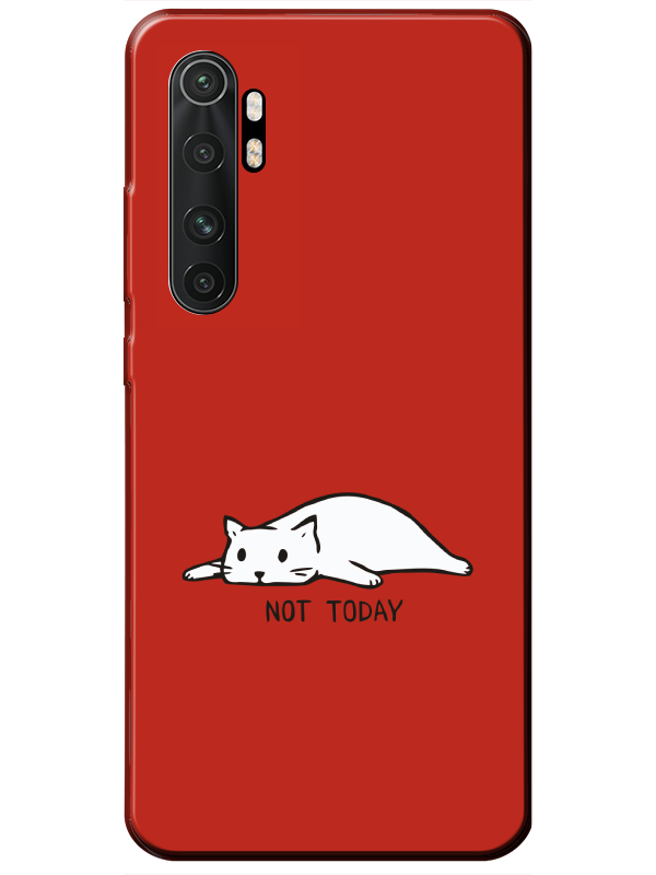 Xiaomi%20Mi%20Note%2010%20Lite%20Not%20Today%20Kedi%20Kırmızı%20Telefon%20Kılıfı