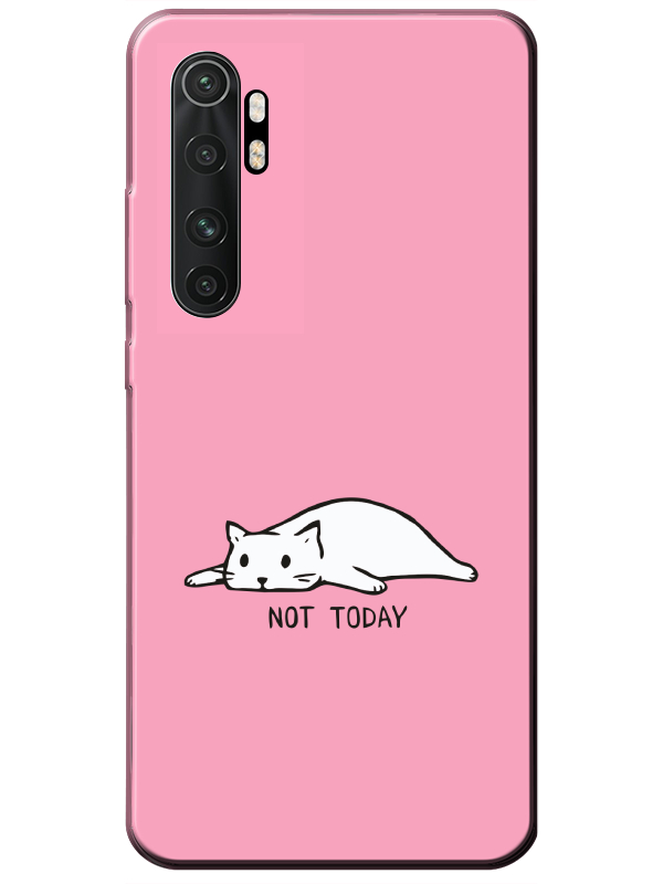 Xiaomi%20Mi%20Note%2010%20Lite%20Not%20Today%20Kedi%20Pembe%20Telefon%20Kılıfı