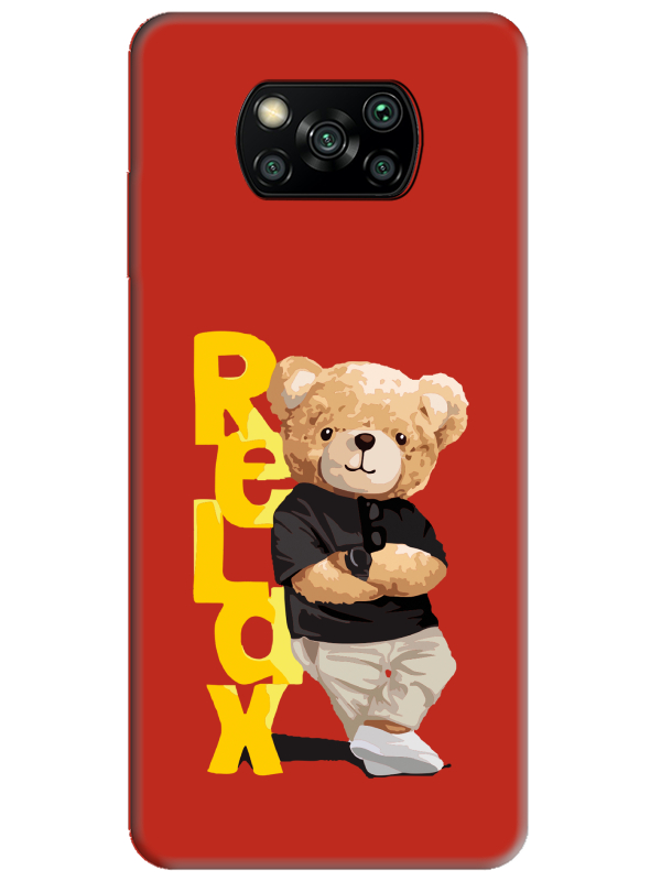 Poco%20X3%20NFC%20Teddy%20Bear%20Relax%20Kırmızı%20Telefon%20Kılıfı