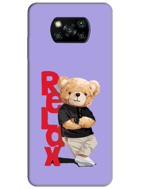 Poco%20X3%20NFC%20Teddy%20Bear%20Relax%20Lila%20Telefon%20Kılıfı