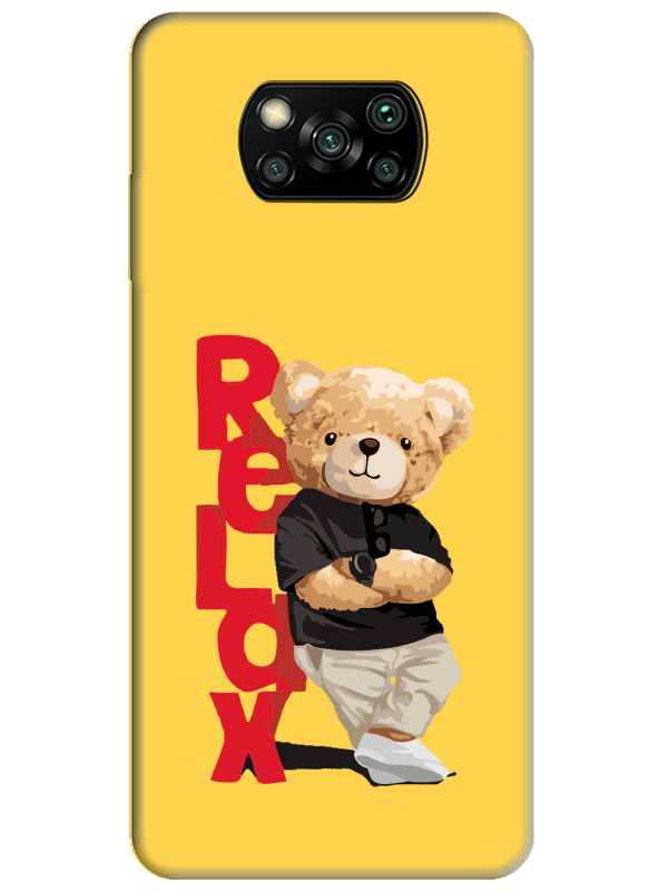 Poco%20X3%20NFC%20Teddy%20Bear%20Relax%20Sarı%20Telefon%20Kılıfı