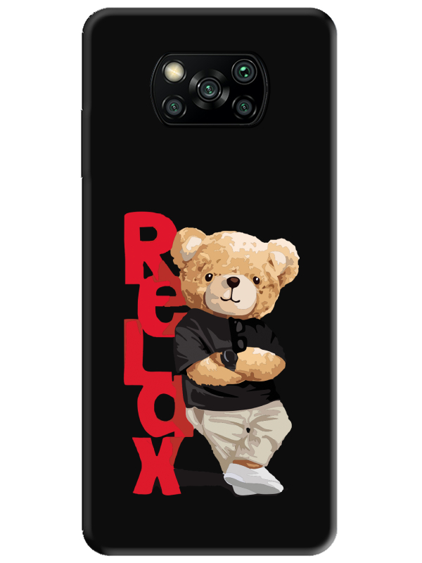 Poco%20X3%20NFC%20Teddy%20Bear%20Relax%20Siyah%20Telefon%20Kılıfı