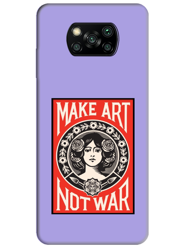 Poco%20X3%20Pro%20Make%20Art%20Not%20War%20Lila%20Telefon%20Kılıfı