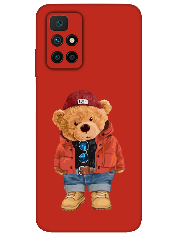 Redmi%2010%20Teddy%20Bear%20Kırmızı%20Telefon%20Kılıfı