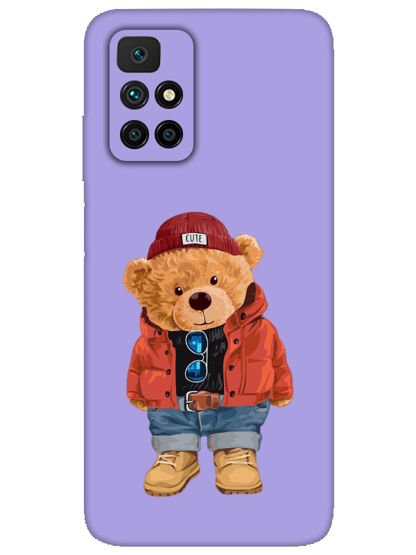 Redmi%2010%20Teddy%20Bear%20Lila%20Telefon%20Kılıfı