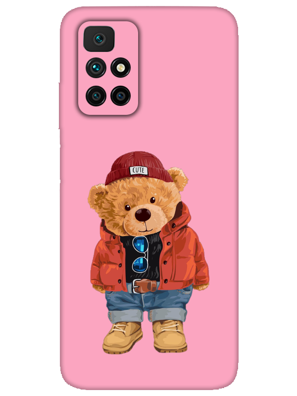 Redmi%2010%20Teddy%20Bear%20Pembe%20Telefon%20Kılıfı