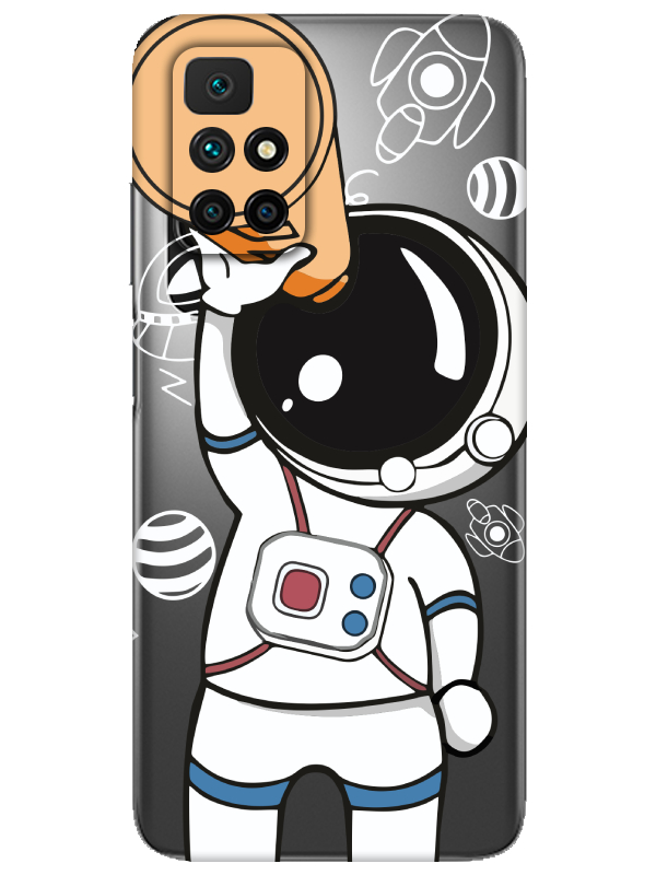 Redmi%2010%20Astronot%20Şeffaf%20Telefon%20Kılıfı