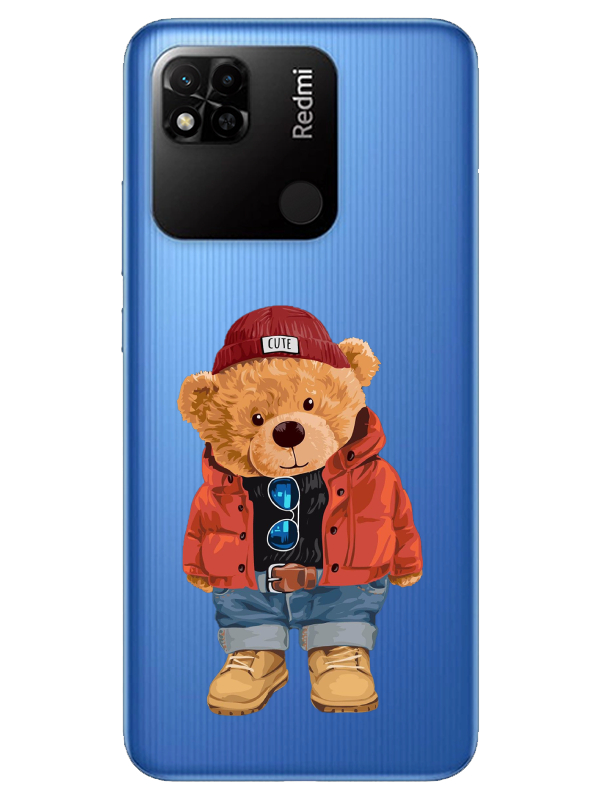 Redmi%2010A%20Teddy%20Bear%20Şeffaf%20Telefon%20Kılıfı