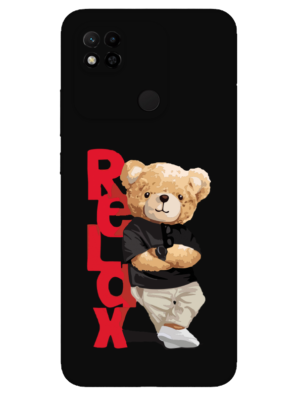 Redmi%2010A%20Teddy%20Bear%20Relax%20Siyah%20Telefon%20Kılıfı