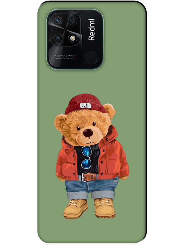 Redmi%2010C%20Teddy%20Bear%20Yeşil%20Telefon%20Kılıfı