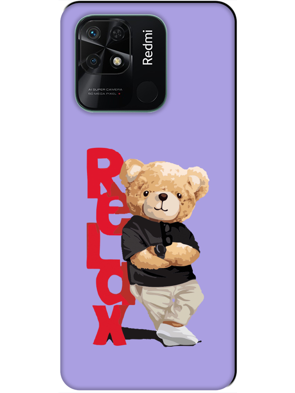 Redmi%2010C%20Teddy%20Bear%20Relax%20Lila%20Telefon%20Kılıfı