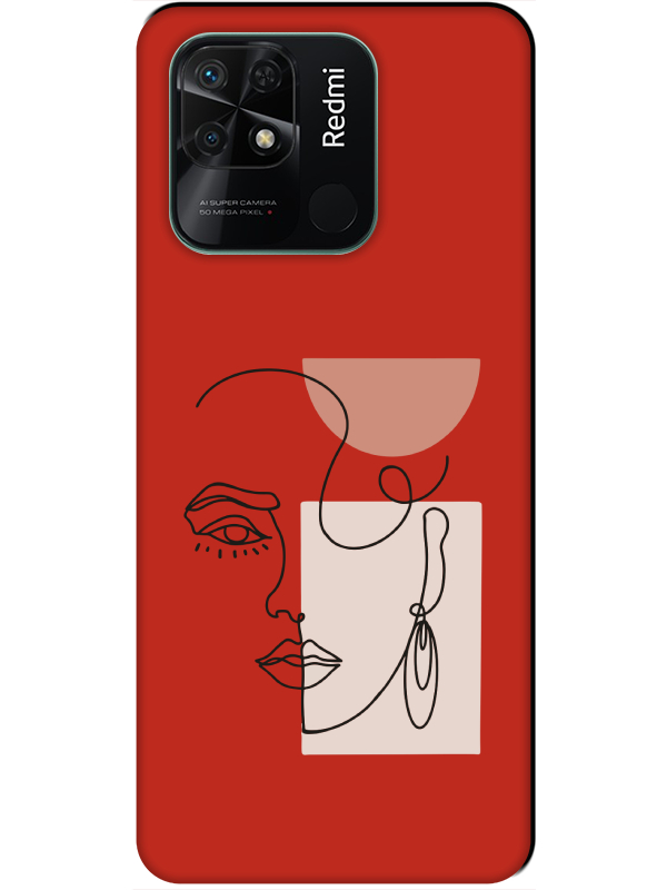 Redmi%2010C%20Women%20Art%20Kırmızı%20Telefon%20Kılıfı