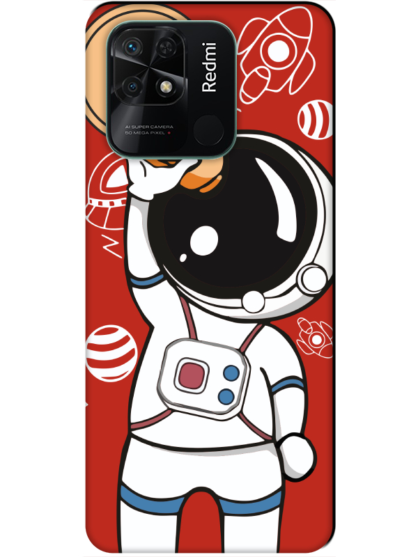 Redmi%2010C%20Astronot%20Kırmızı%20Telefon%20Kılıfı