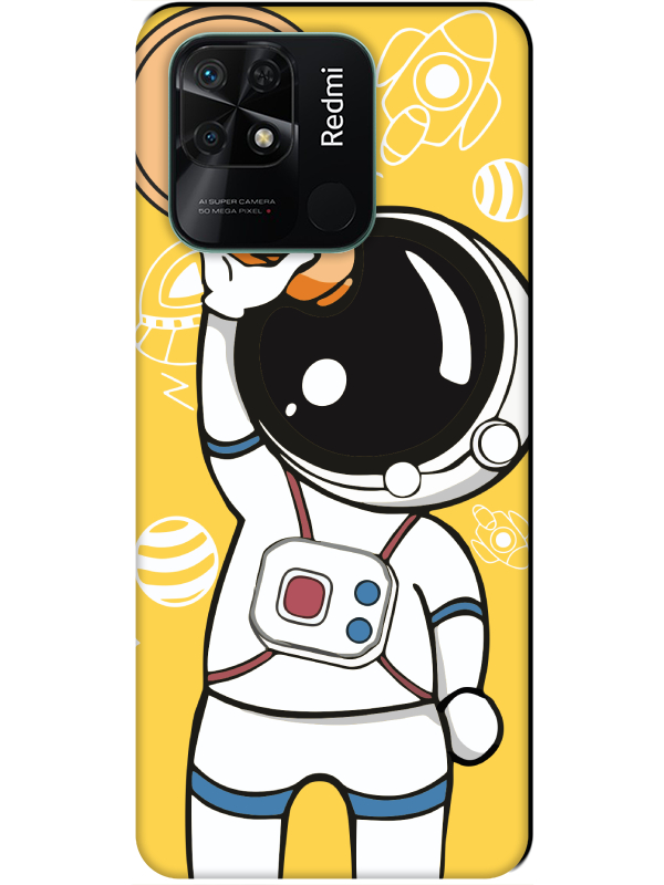 Redmi%2010C%20Astronot%20Sarı%20Telefon%20Kılıfı