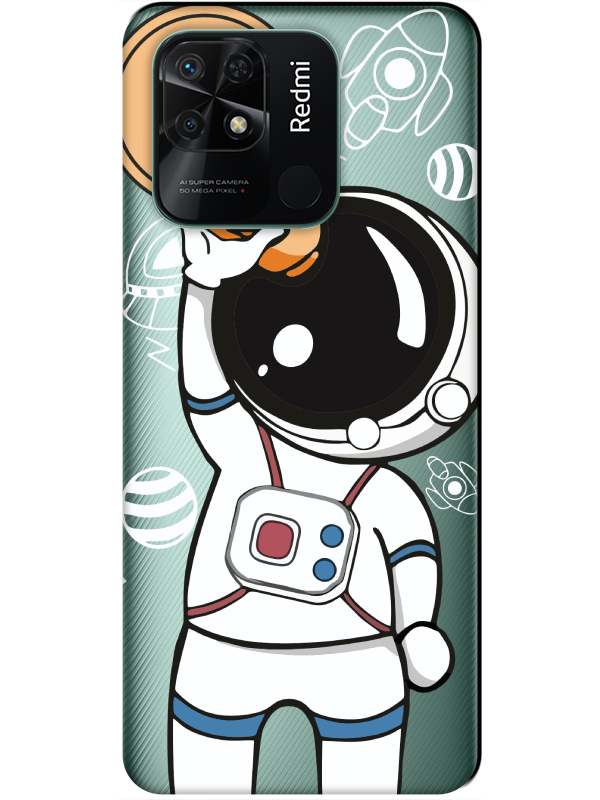 Redmi%2010C%20Astronot%20Şeffaf%20Telefon%20Kılıfı