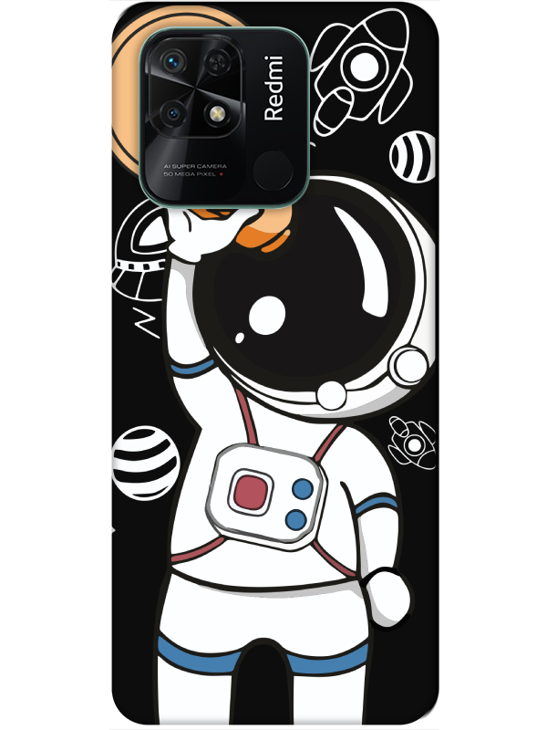 Redmi%2010C%20Astronot%20Siyah%20Telefon%20Kılıfı