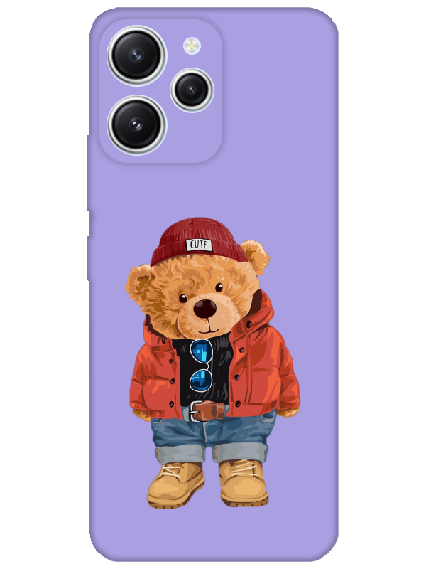 Redmi%2012%20Teddy%20Bear%20Lila%20Telefon%20Kılıfı