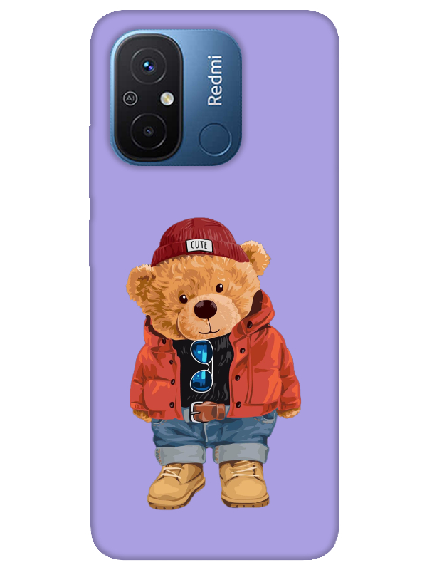 Redmi%2012C%20Teddy%20Bear%20Lila%20Telefon%20Kılıfı