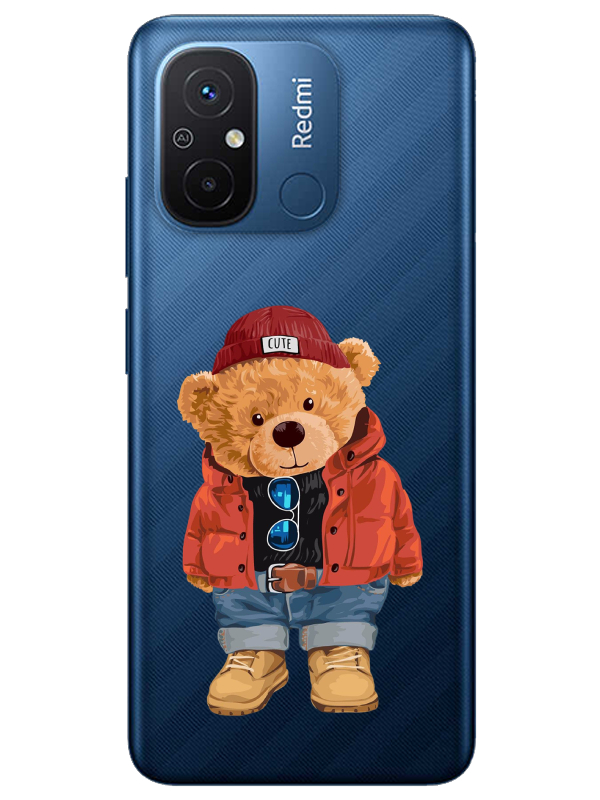 Redmi%2012C%20Teddy%20Bear%20Şeffaf%20Telefon%20Kılıfı