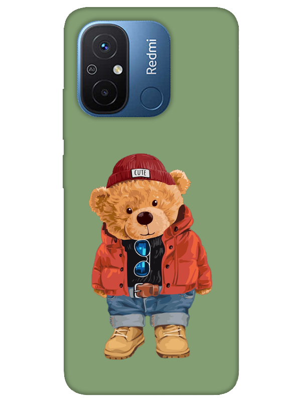 Redmi%2012C%20Teddy%20Bear%20Yeşil%20Telefon%20Kılıfı