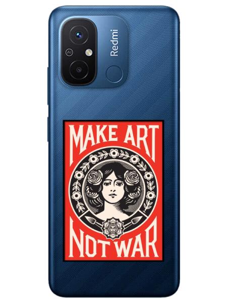 Redmi%2012C%20Make%20Art%20Not%20War%20Şeffaf%20Telefon%20Kılıfı