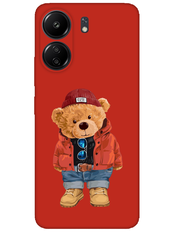 Redmi%2013C%20Teddy%20Bear%20Kırmızı%20Telefon%20Kılıfı