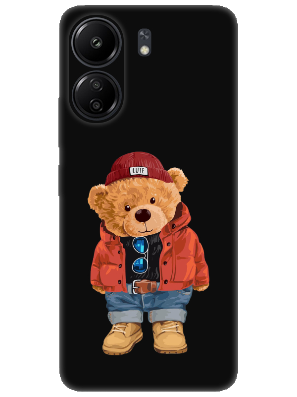 Redmi%2013C%20Teddy%20Bear%20Siyah%20Telefon%20Kılıfı