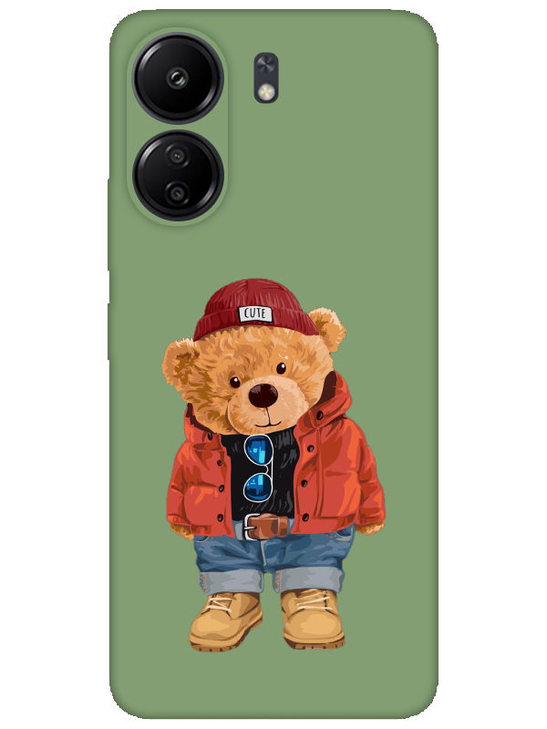 Redmi%2013C%20Teddy%20Bear%20Yeşil%20Telefon%20Kılıfı