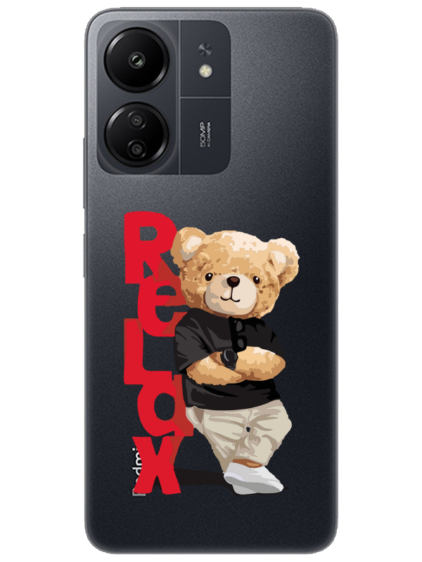 Redmi%2013C%20Teddy%20Bear%20Relax%20Şeffaf%20Telefon%20Kılıfı