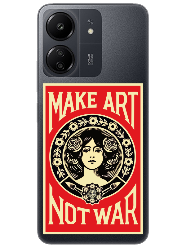 Redmi%2013C%20Make%20Art%20Not%20War%20Şeffaf%20Telefon%20Kılıfı