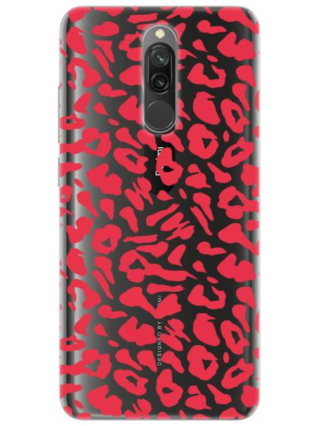 Redmi%208%20Leopar%20Desenli%20Şeffaf%20Telefon%20Kılıfı