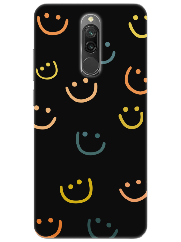 Redmi%208%20Emoji%20Gülen%20Yüz%20Siyah%20Telefon%20Kılıfı