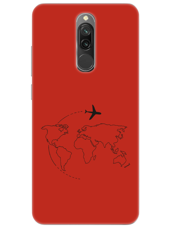 Redmi%208Face%20Art%20Kırmızı%20Telefon%20Kılıfı