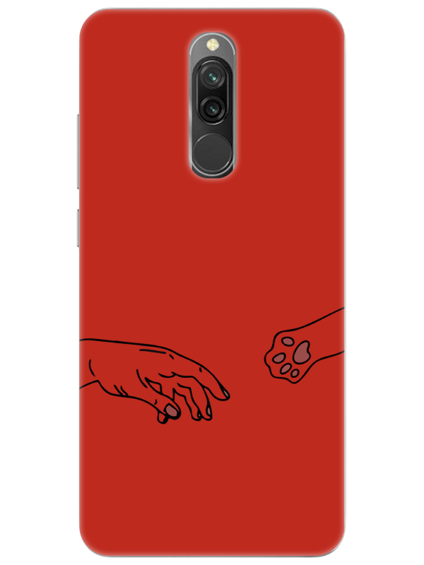 Redmi%208%20Hand%20And%20Paw%20Kırmızı%20Telefon%20Kılıfı