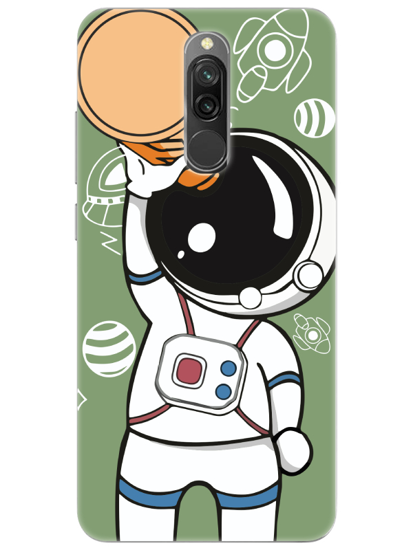 Redmi%208%20Astronot%20Yeşil%20Telefon%20Kılıfı