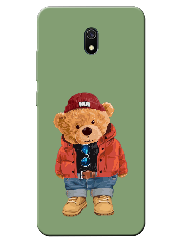 Redmi%208A%20Teddy%20Bear%20Yeşil%20Telefon%20Kılıfı