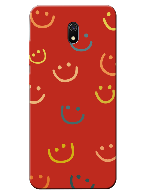 Redmi%208A%20Emoji%20Gülen%20Yüz%20Kırmızı%20Telefon%20Kılıfı