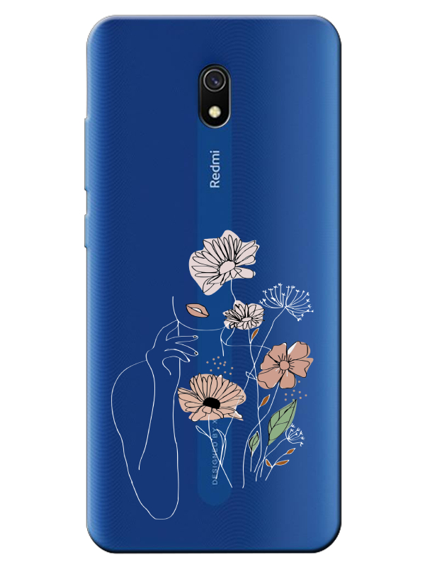 Redmi%208A%20Kadın%20Çiçek%20Şeffaf%20Telefon%20Kılıfı