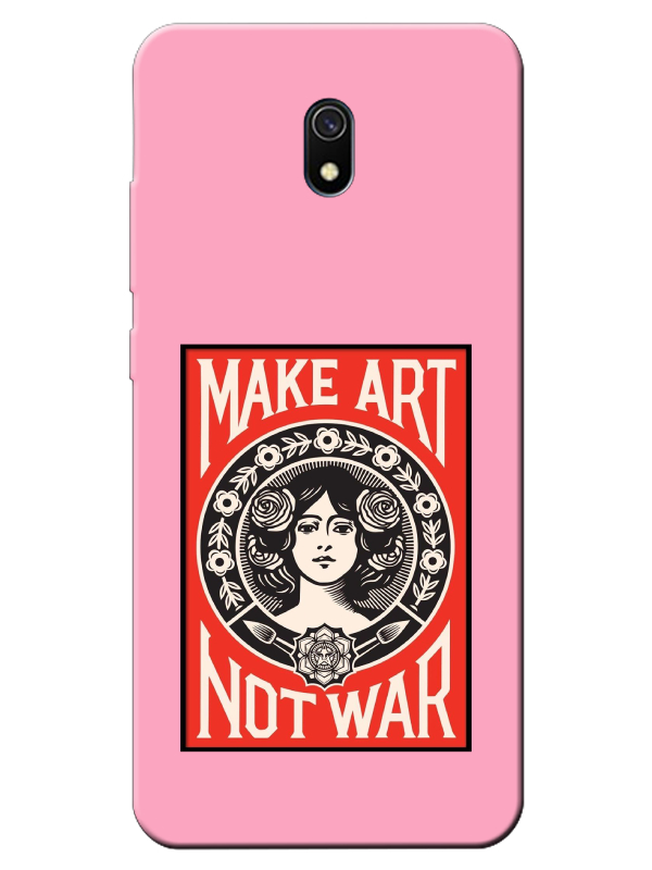 Redmi%208A%20Make%20Art%20Not%20War%20Pembe%20Telefon%20Kılıfı