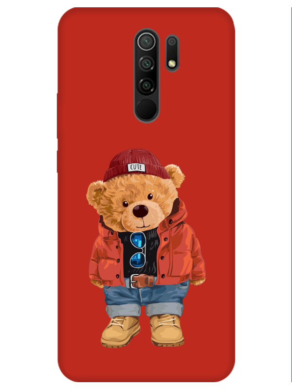 Redmi%209%20Teddy%20Bear%20Kırmızı%20Telefon%20Kılıfı