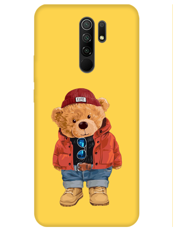 Redmi%209%20Teddy%20Bear%20Sarı%20Telefon%20Kılıfı