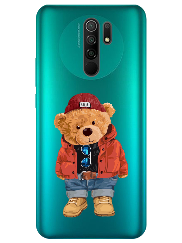 Redmi%209%20Teddy%20Bear%20Şeffaf%20Telefon%20Kılıfı