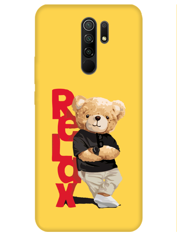 Redmi%209%20Teddy%20Bear%20Relax%20Sarı%20Telefon%20Kılıfı