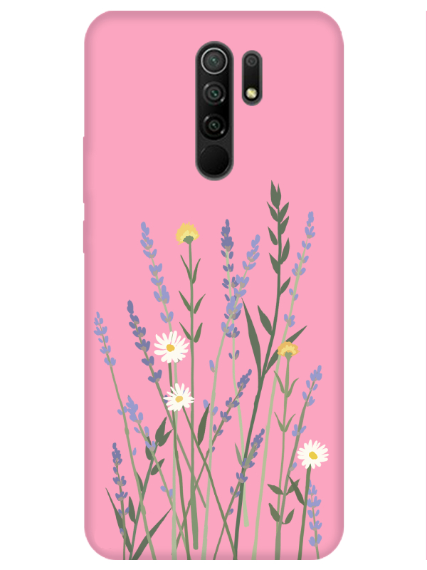 Redmi%209%20Lavanta%20Desenli%20Pembe%20Telefon%20Kılıfı