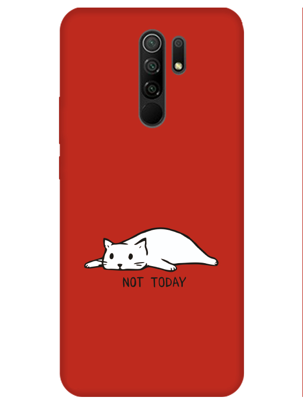 Redmi%209%20Not%20Today%20Kedi%20Kırmızı%20Telefon%20Kılıfı