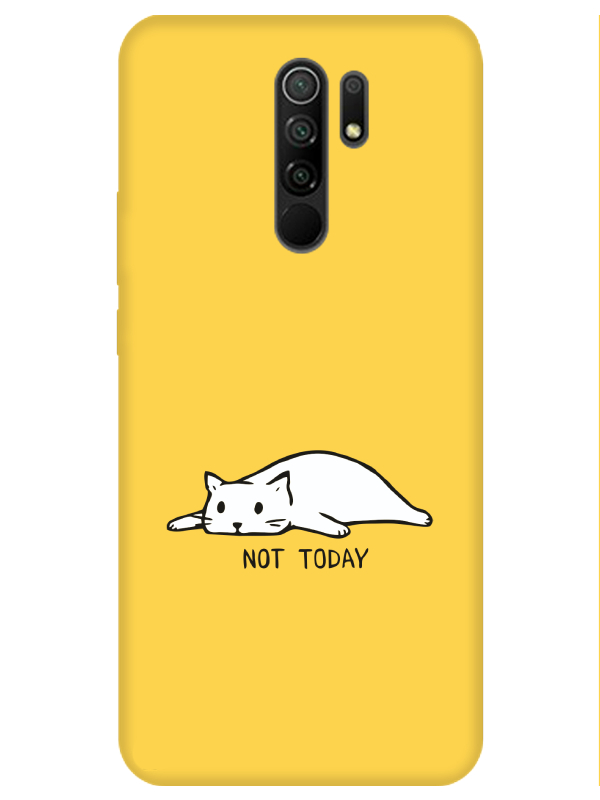 Redmi%209%20Not%20Today%20Kedi%20Sarı%20Telefon%20Kılıfı